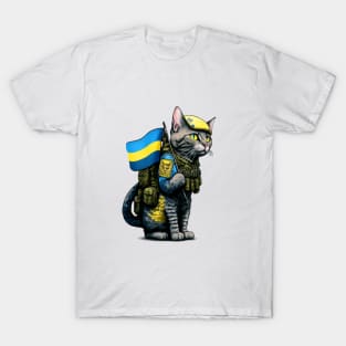 Cat Ukrainian Soldier T-Shirt